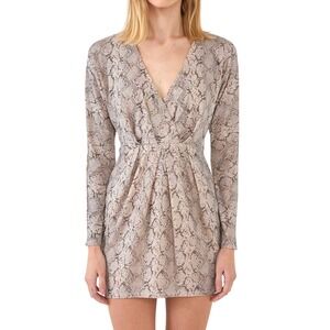 Endless Rose NWT Snake Print Sequin Mini Dress Long Sleeve Large